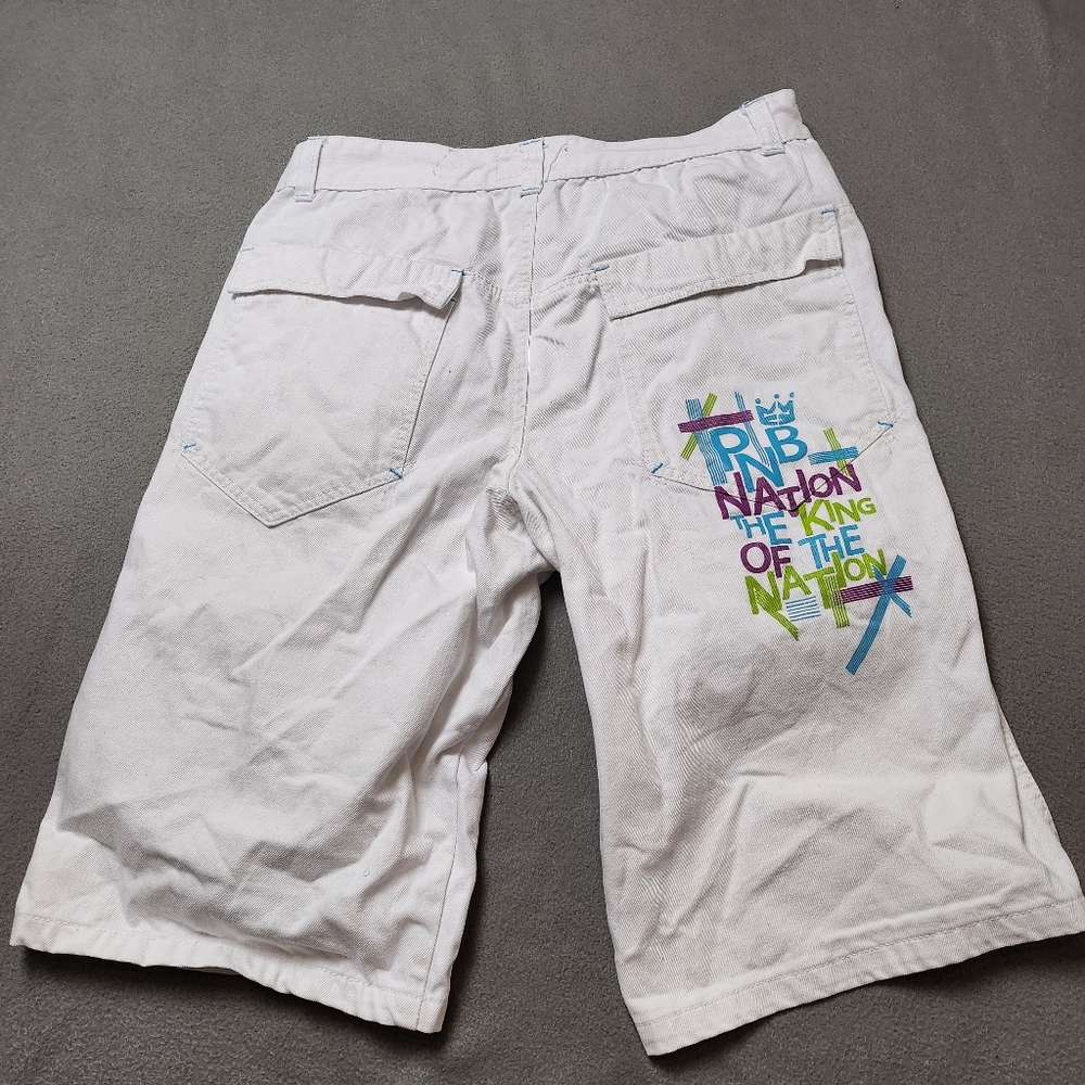 PNB Nation Jean Shorts Vintage Men's Size 34 Denim Dark Wash Baggy Y2K